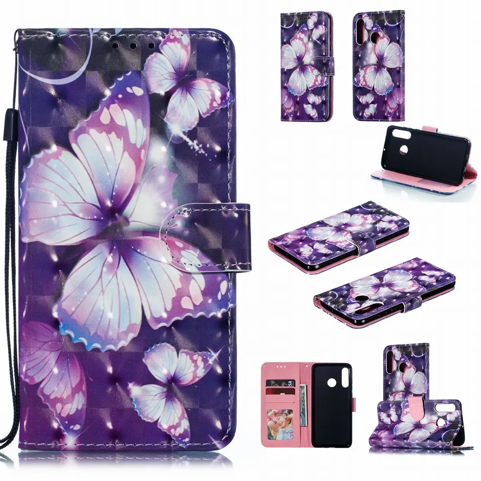 Чехлы книжки с 3D рисунком совы для Huawei Nova 4 P30 P20 Plus Mate 20 Pro Honor 8C 8X 10 9 Lite Y9 2019 Y7 Y6 Y5 2018