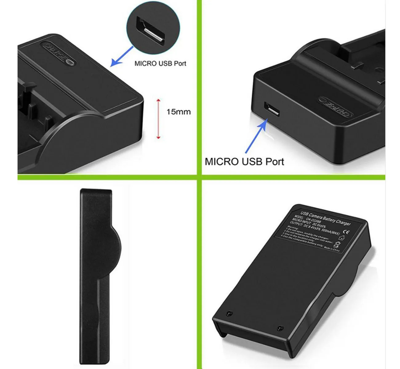 KAMERA Akku-LadegerätMICRO USB für BENQ DC DLI216 