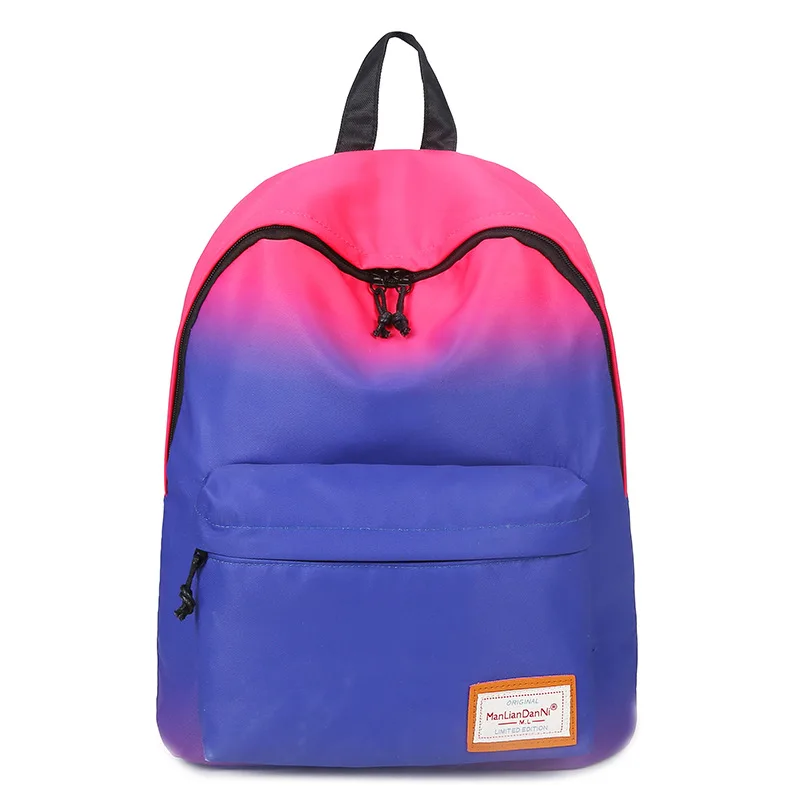 

Rainbow Gradient College Wind Student Backpack School Bags for Girls Teenagers Women Back Pack Nylon School Bagpack 2019 Youth