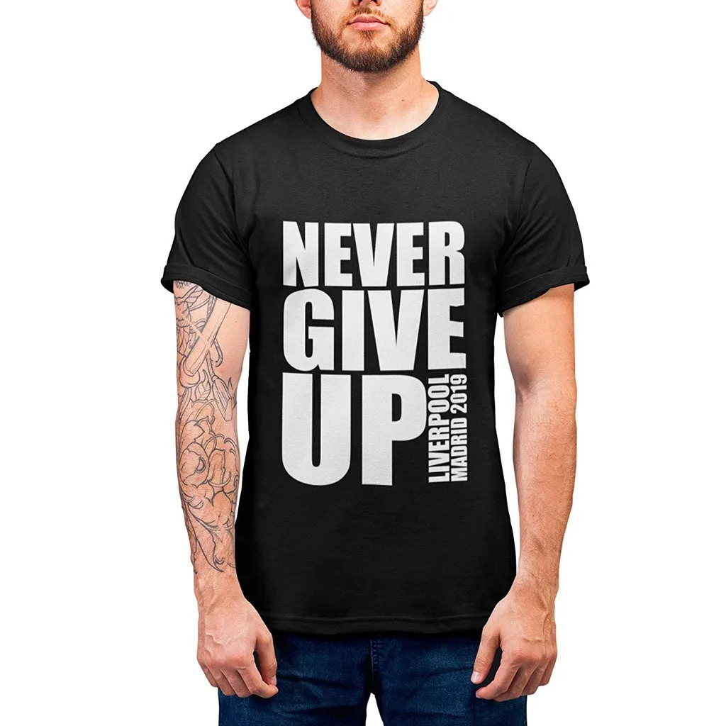 

Never Give Up Men's Letter Print Short Sleeve Large Size O-neck Loose Fashion Top Blouse Summer Outdoor Casual T-Shirt Plus Size