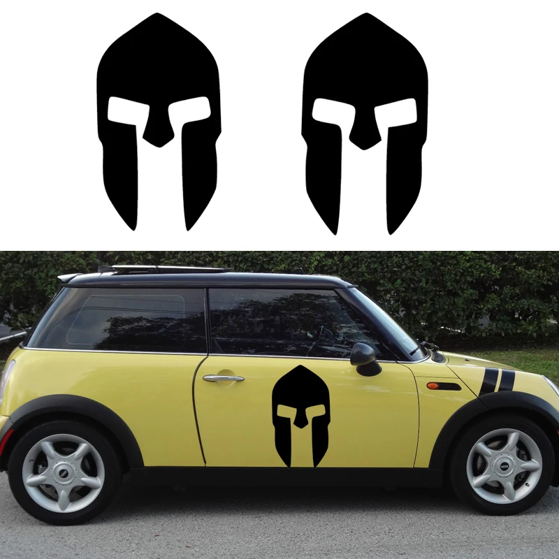 58cm x 32.63cm 2 x Spartan Mask (one For Each Side) Car Sticker For