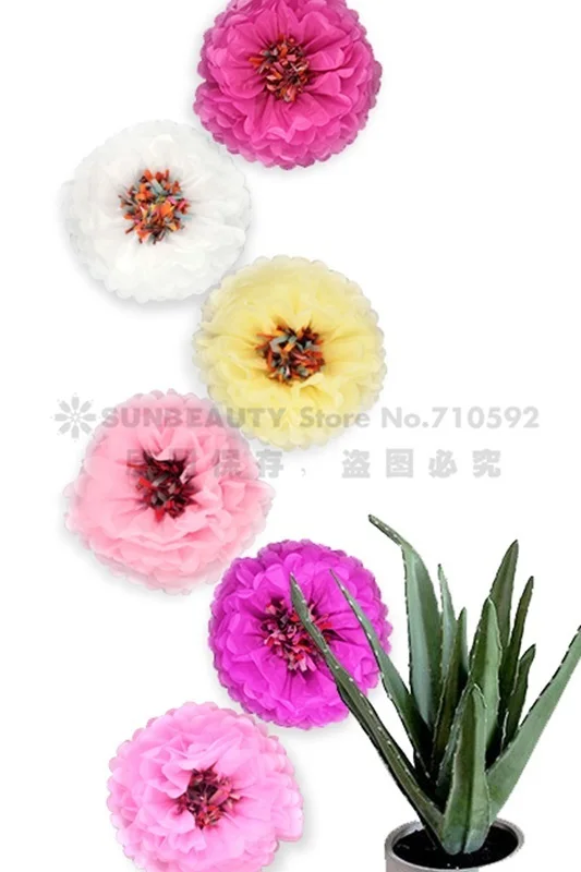 

Mexican Party 1pc/set 14"(35cm) Chrysanth Flowers Tissue Pom Poms Flower Birthday Party Wedding Decoration Wall Decoration