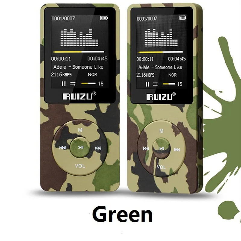 Mp3 плеер RUIZU X02 MP3 музыкальный плеер ключ mp3 Micro SD карта 64 Гб спичка PLAYFX AVI WMA JPG BMP TXT WAV TFT экран 20 языков