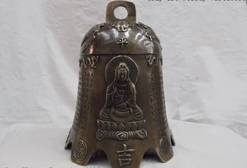 

Chinese Buddhism Temple Copper Bronze Sakyamuni Guan Yin Buddha horometer bells