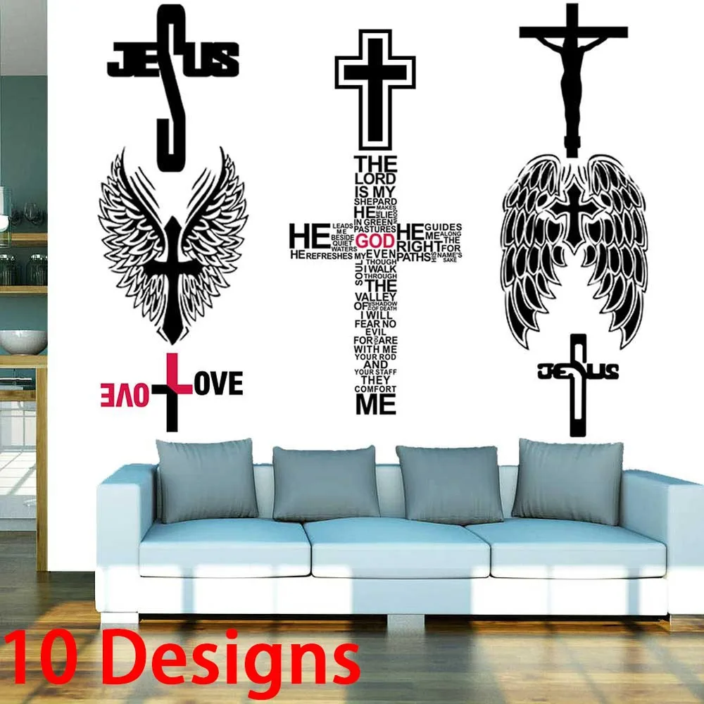 Cross wall stickers Jesus God Lord Bless church bedroom decoration
