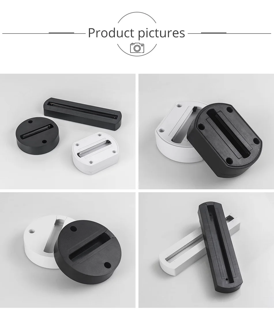 White New Type LED Track Light Ceiling Box Rail Lights Connector Accessories For LED Spotlight  2 Wire 3 Wire Home Lighting  (2)