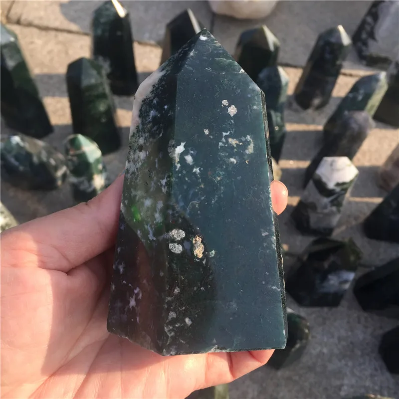 10-15cm Natural Aquatic Agate Quartz Crystal Wand Point Tower Healing Stones Ornaments Fengshui for Home Decoration Gift | Дом и сад