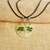 Suteyi Clover Luminous Couple Necklace 2pcs Heart Shape Pendant Necklace Glowing In The Dark Lovers Jewelry Rope Long Necklace ► Photo 2/6