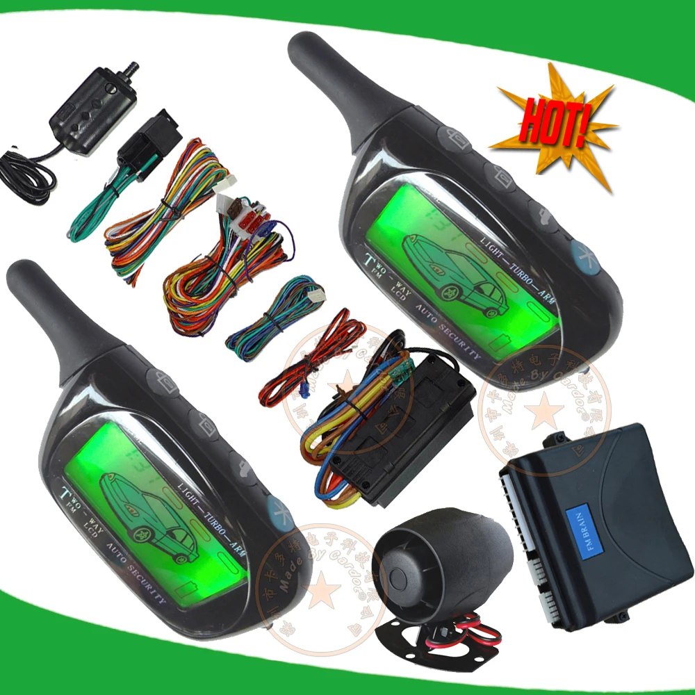 Buy NEW keyless remote car alarm system 2pcs FM LCD
