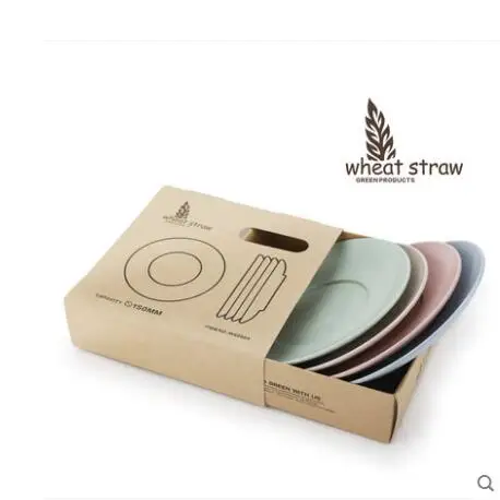 

4pcs/set wheat straw dish plates salad bowl fruit tray kitchen dinnerware home decor