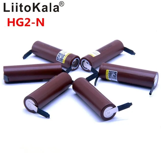 LiitoKala HG2 18650 3000 mAh высокоразрядная аккумуляторная батарея, 30A высокий ток