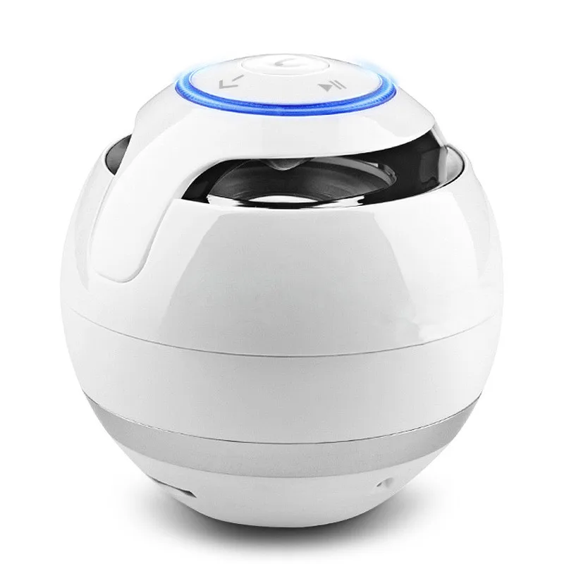 Мяч Bluetooth динамик с светодиодный светильник портативный беспроводной мини-динамик для использования вне передвижное MP3 сабвуфер Поддержка TF карта беспроводной динамик - Цвет: white