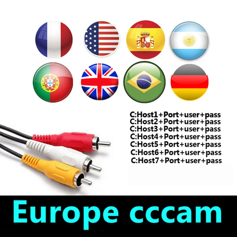 

Cccam server for 1 year Europe Italy/Spain/French/Germany Satellite tv receiver 7 lines 10 lines cccam Full HD DVB-S2