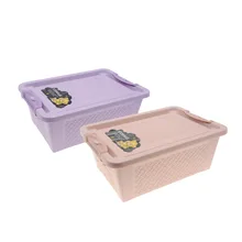 2Pcs/Lot New Storage Thick Plastic Storage Basket Top Quality Portable Carry Plastic Container Holder Folding Basket Home Gadget