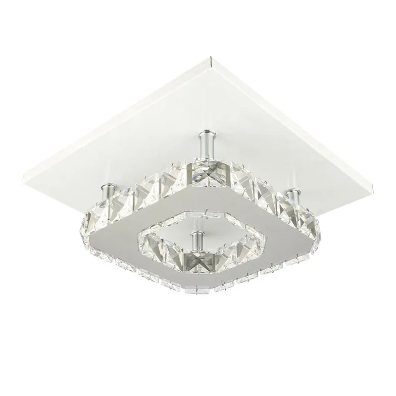 

85-265V White 12W Crystal Clear Ceiling Light Modern Living Room Lighting Fixture Bedroom Kitchen Surface Mount Indoor Lamp