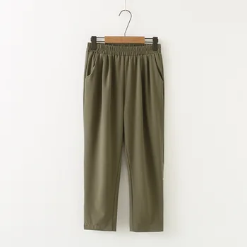 

High Waist Stretch Pants Women Summer Ankle-Length Pants Large size 3xl 4XL Casual Trouser Joggers Sweatpants Capri female