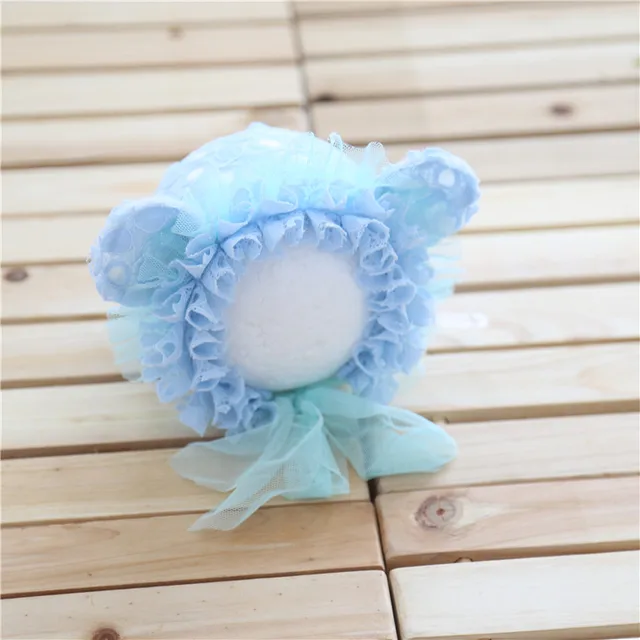 Baby Girl Lace Hat Newborn Photography Props Hand-sewn with pearls