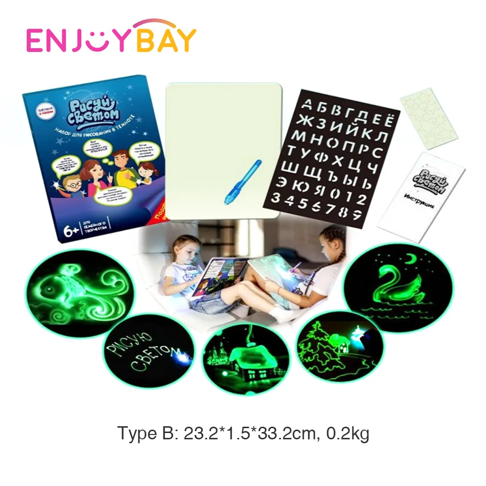 Childs Light Up Drawing Writing Board Draw Sketchpad Kids Developing Toys Gift