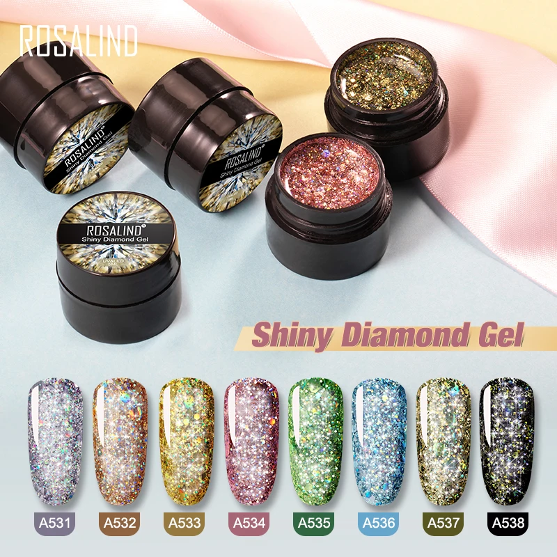 

ROSALIND Painting Gel Varnish Nail Polish UV Semi Permanent Primer Nails For Manicure Shiny Diamond Gel Hybrid Varnish Nail Art