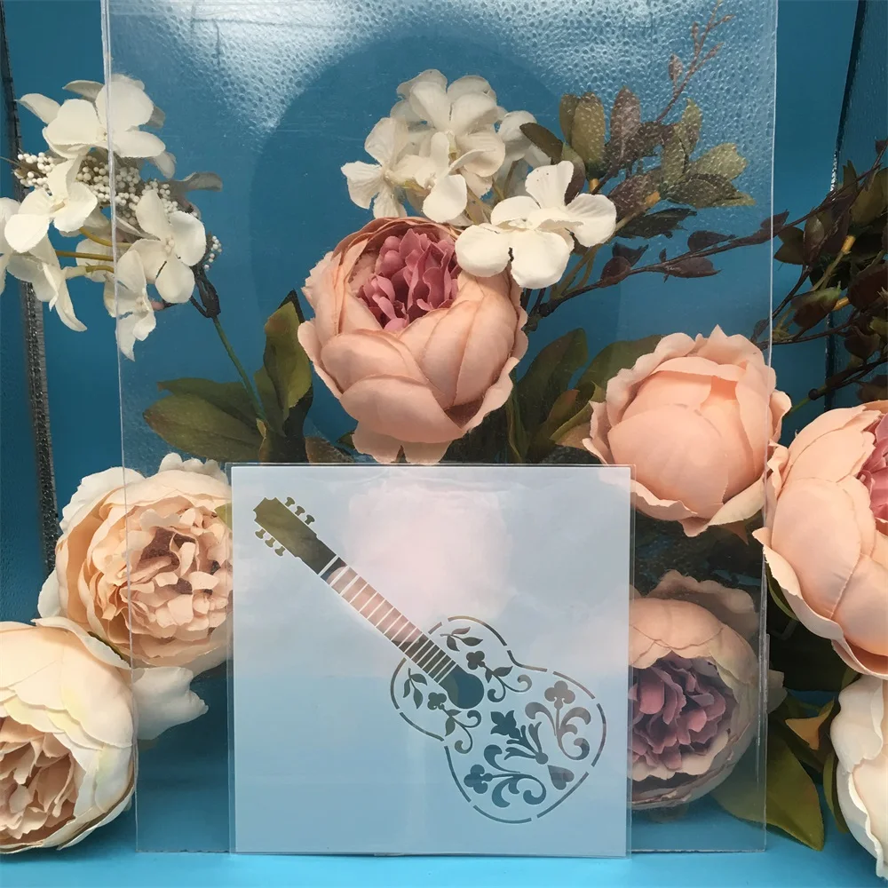 13cm 5 기타 DIY 레이어링 스텐실 벽화 스크랩북 컬러링 엠보싱 앨범 장식 종이 카드 템플릿