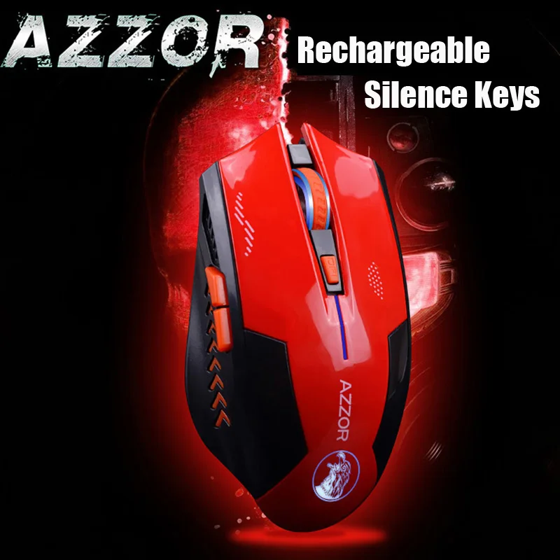 Аккумуляторная беспроводная компьютерная мышь AZZOR игровая 2400 DPI 2 4G FPS Gamer