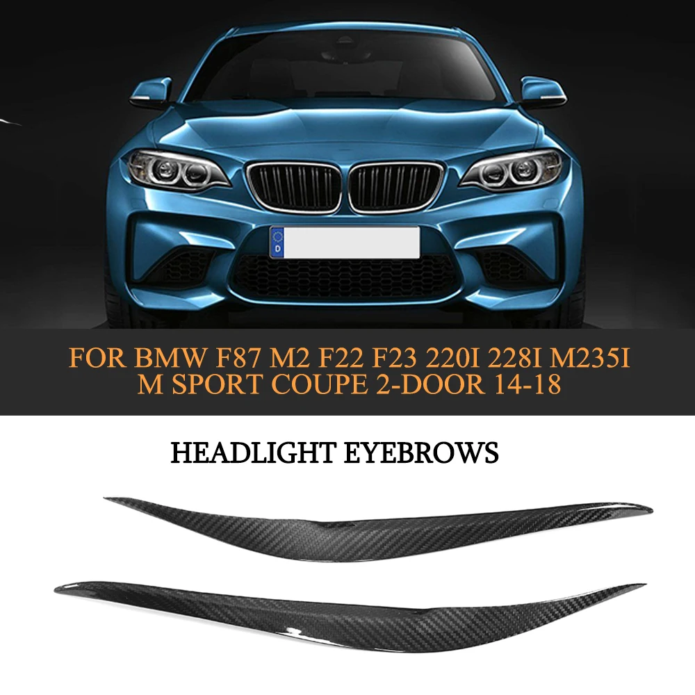 

Front headlight Eyelids for BMW F87 M2 F22 F23 220i 228i M235i M Sport Coupe 2 Door 14-18 Dry Pure Carbon Fiber Black FRP covers