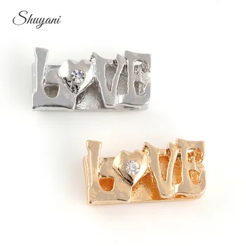 

10PCS Mix Colors Letter LOVE Slide Charms For 14mm Wristband Bracelet Jewelry Accessories