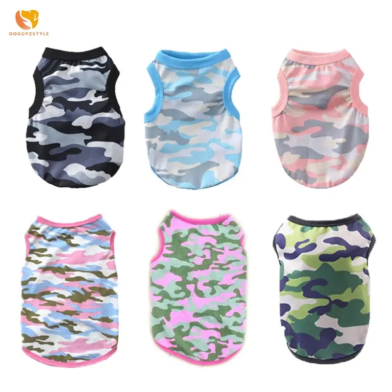 

Puppy Vest Camouflage T Shirt For Dogs Cat Spring Summer Pet Printing Vest Costume Cotton Kitten Chihuahua Apparel DOGGYZSTYLE
