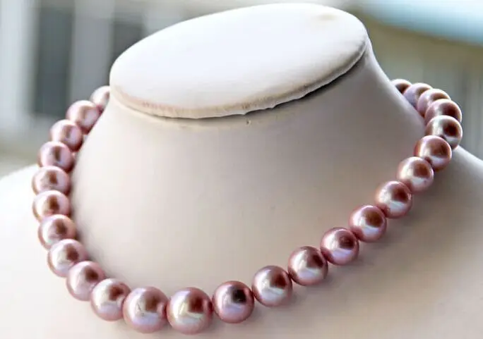 

Free shipping hot sale Women Bridal Wedding Jewelry >>10-11mm south sea purple pearl necklace17inch silver clasp