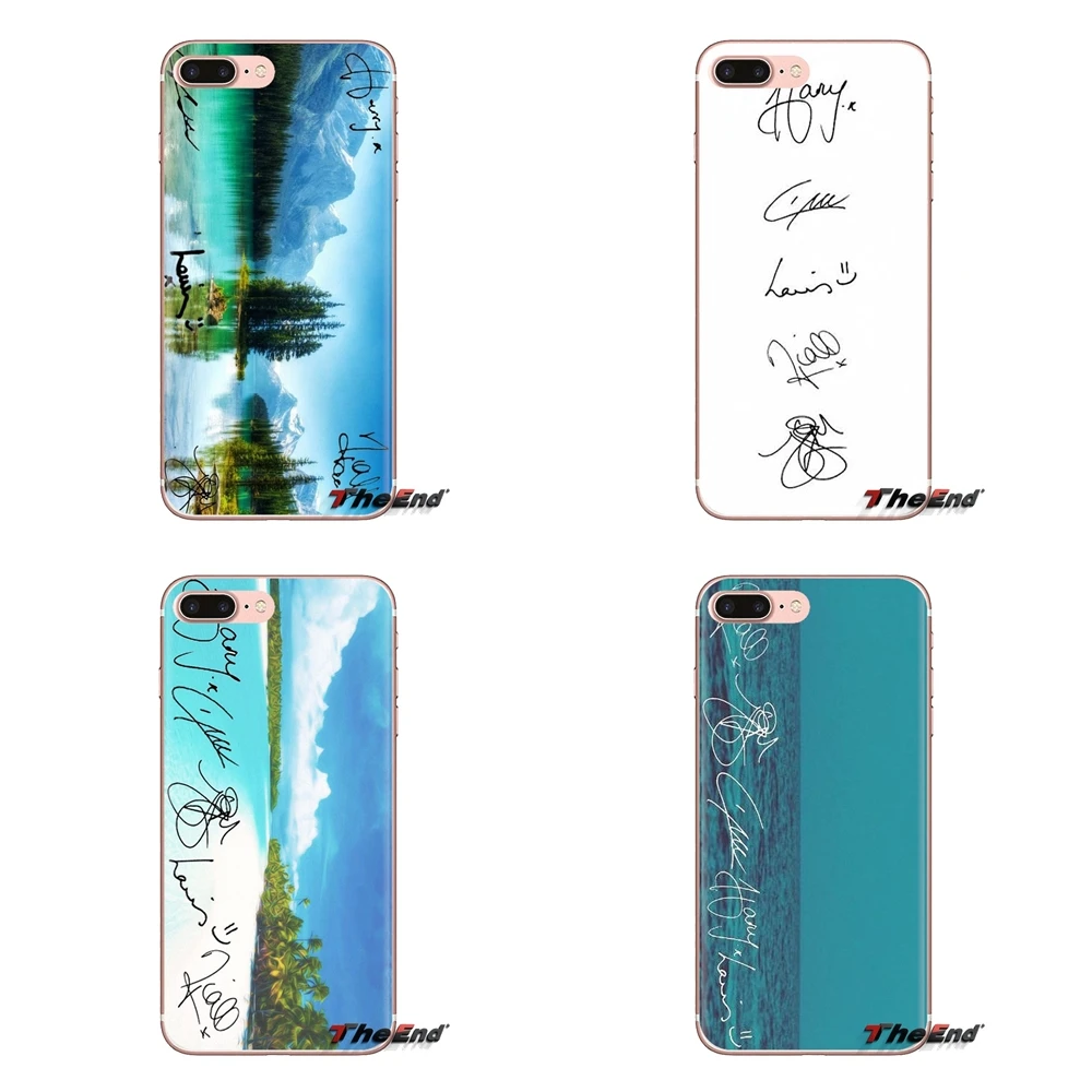 Soft Transparent Cases For Samsung Galaxy S3 S4 S5 Mini S6 S7 Edge S8 S9 S10 Plus Note 3 4 5 8 9 One Direction 1D Signatures Art |
