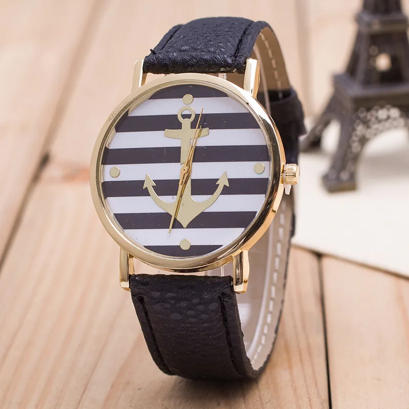 

Vansvar Hot Sale Leather Strap Anchor Watch Women Casual Quartz-Watches Reloj Mujer Relogio Feminino 898