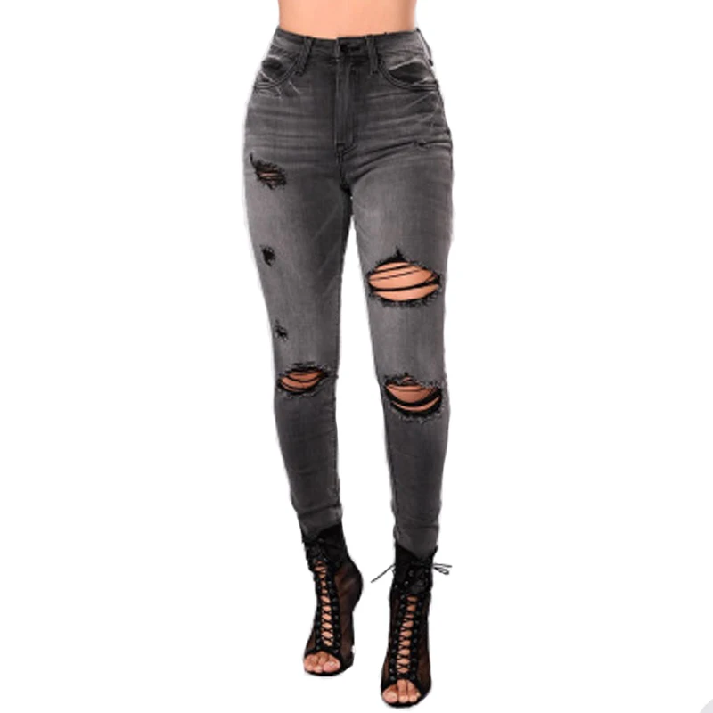 charcoal grey ripped jeans