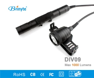 

Brinyte DIV09 LED Dive Light CREE XML2 1000lm LED Scuba Diving Torch Flashlight 200M Underwater 3*26650 Batteries Lamp