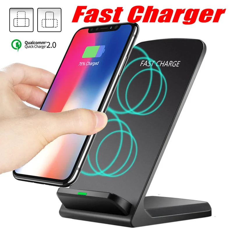 

20 PCS Wholesale QI Wireless Charger Quick Charge For Samsung S9 S8 S7 Fast Charging for iPhone X XS XR Phone Charger