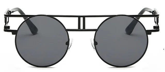 Высококачественные винтажные круглые очки с плоским верхом, прозрачные линзы для мужчин и женщин, модные очки с золотой металлической оправой, большие золотые очки - Цвет линз: all black