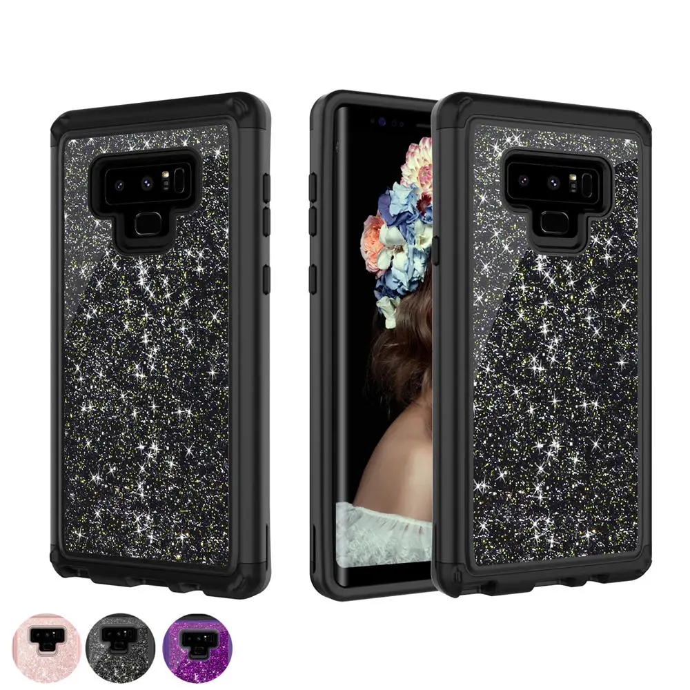 sparkle capa For Samsung Note 9 Bling phone case for galaxy note Heavy Duty Rugged Protection Hybrid Shockproof glitter | Мобильные