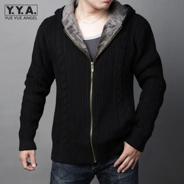 2019 New Arrival Mens Cardigans Sweaters Casual Hooded Zipper Mens