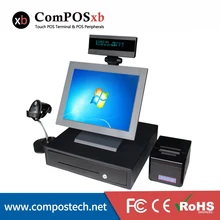 Free Shipping 15 Inch Touch Cash Register Pos System Restaurant Equipment Cash Register All In One POS PC
