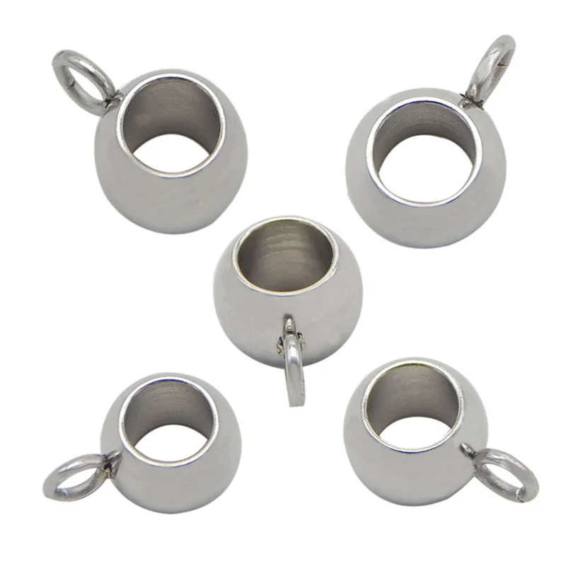 10PC Pendant Clip Clasps Stainless Steel Beads Clasp Connector for