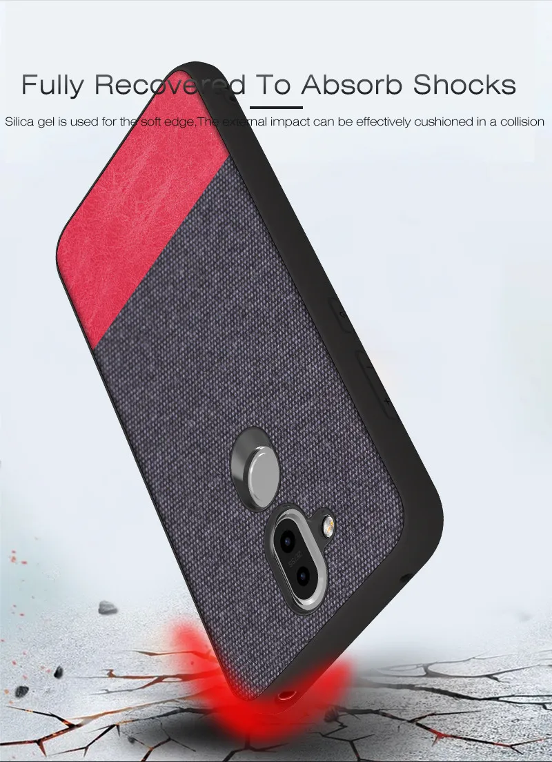 For Nokia X7 Case New Nokia 8.1 Case Full protection Hybrid PU Cloth TPU Business Dark Gentleman Case For Nokia X7 Case11