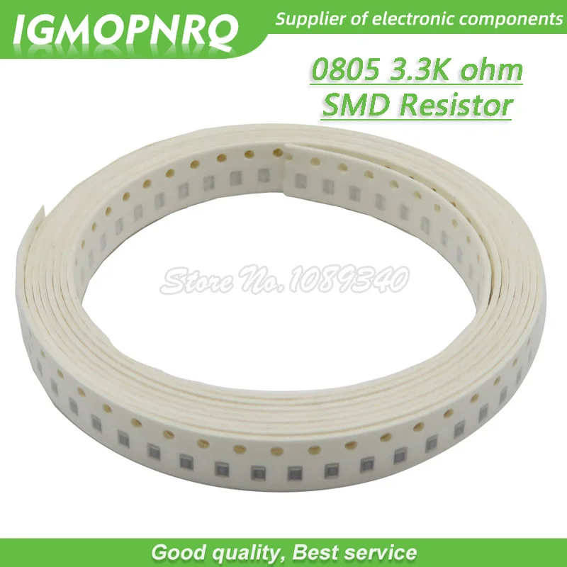 

Резистор 300 SMD 0805 K Ом, чип-резистор 1/8 Вт 3,3 K 3K3 Ом 3,3-0805 K, 3,3 шт.