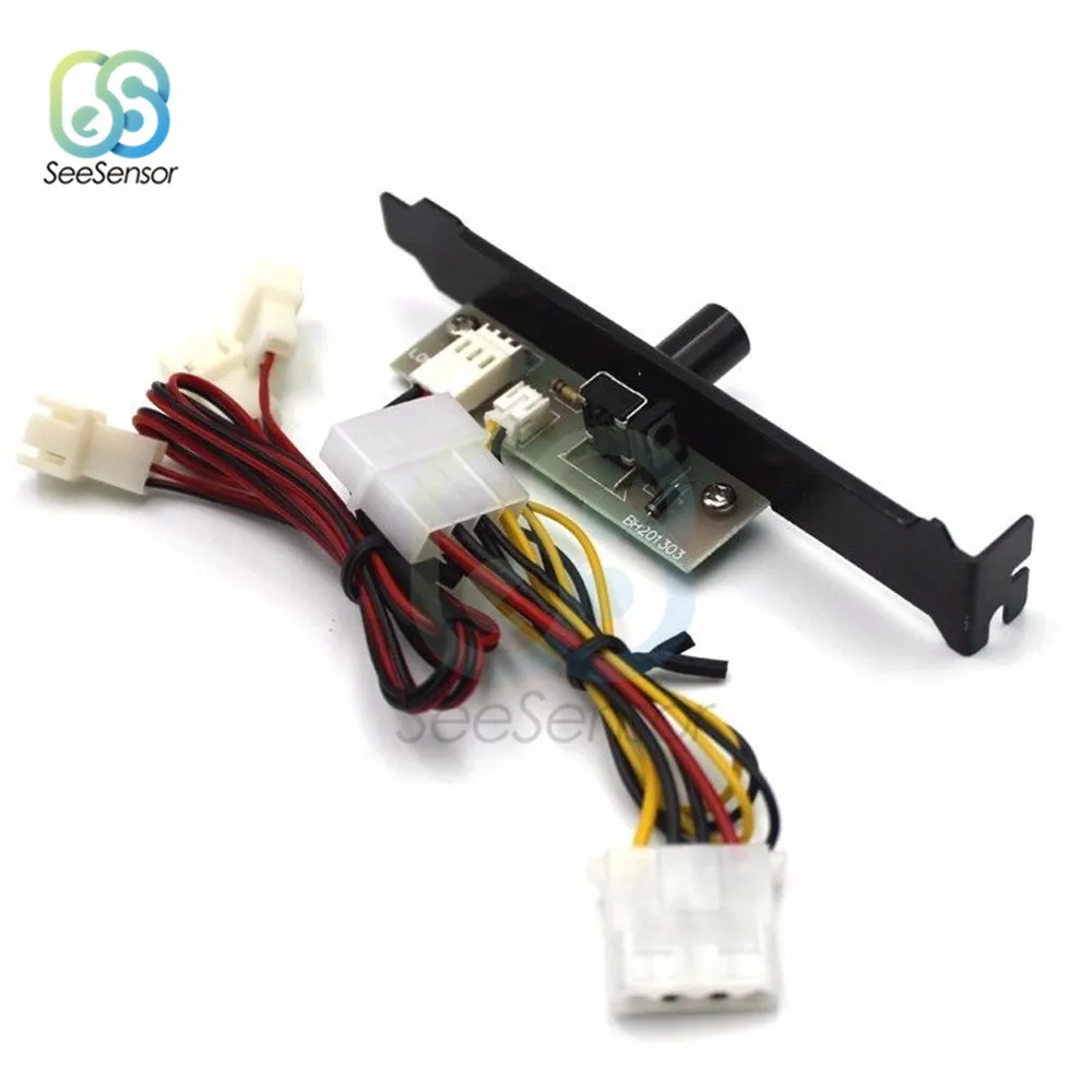 

3 Channels PC Cooler Cooling Fan Speed Controller with PCI Bracket Power by 12V 4Pin for CPU Case HDD VGA Fan