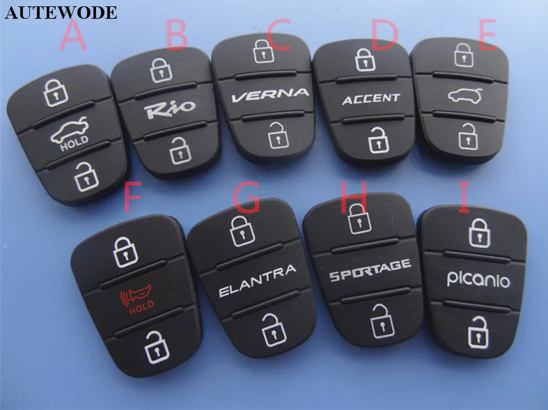 

AUTEWODE rubber pad Flip Remote Key Shell For Hyundai Solaris picanto Car Keys Blank Case Cover for kia auto parts