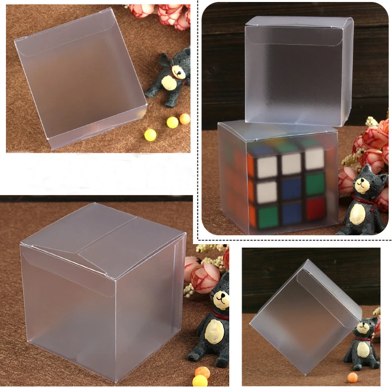 30 шт 7*7*7 см матовый пластиковый упаковочна коробка из ПВХ коробки для подарков/шоколада/конфет/косметики/ремесла квадратный матовый из ПВХ коробка