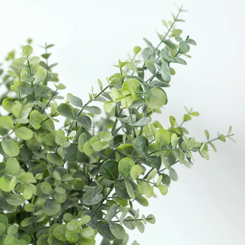 

Green Purple Eucalyptus Leaf Simulation Artificial Plant Plastic Wedding Office Hotel Party Display