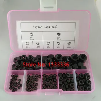 

140pcs DIN985 M2 M2.5 M3 M4 M5 M6 M8 Nylon Lock Nut Assortments Kits Black Zinc Carbon Steel Self locking Locknuts