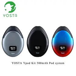 Новейшая электронная сигарета Pod fit CBD Oil YOSTA Ypod Kit 500 мАч с 2,0 мл перезаправляемый картридж 1.4ом катушка 0,49 экран E-juice kit