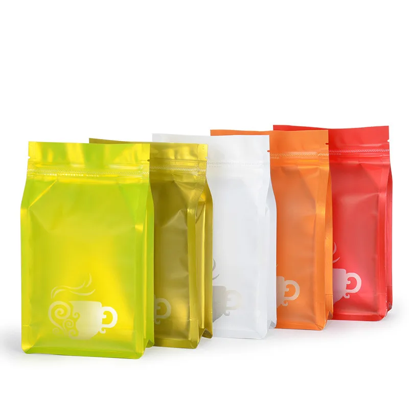 

100pcs Tea coffee packaging window ziplock bag aluminum foil bags zipper universal food sealed translucent pouch