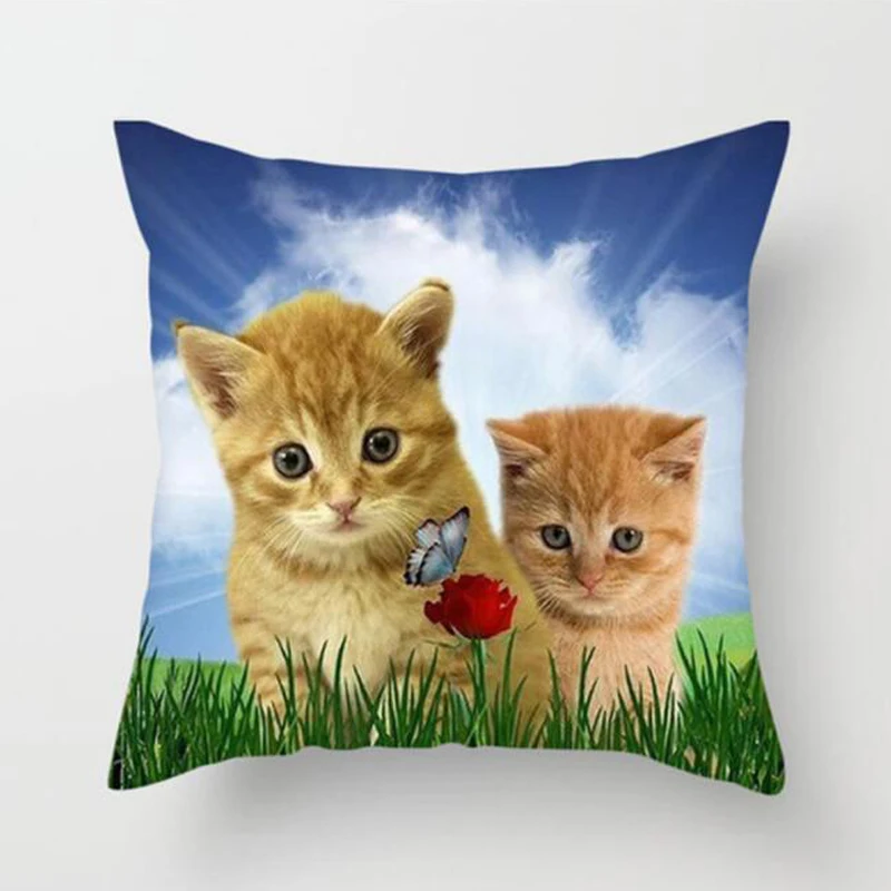 

BOLAFYNIA Children Plush Toy 3d two small cute cat home decoration stuffed toy cat pillow cushion