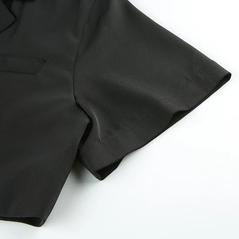 Арцу черный Harajuku женская футболка короткий рукав Графический футболки для женщин Зубчатый воротник укороченный Топ Футболка женская цепь Лето ASTS21057